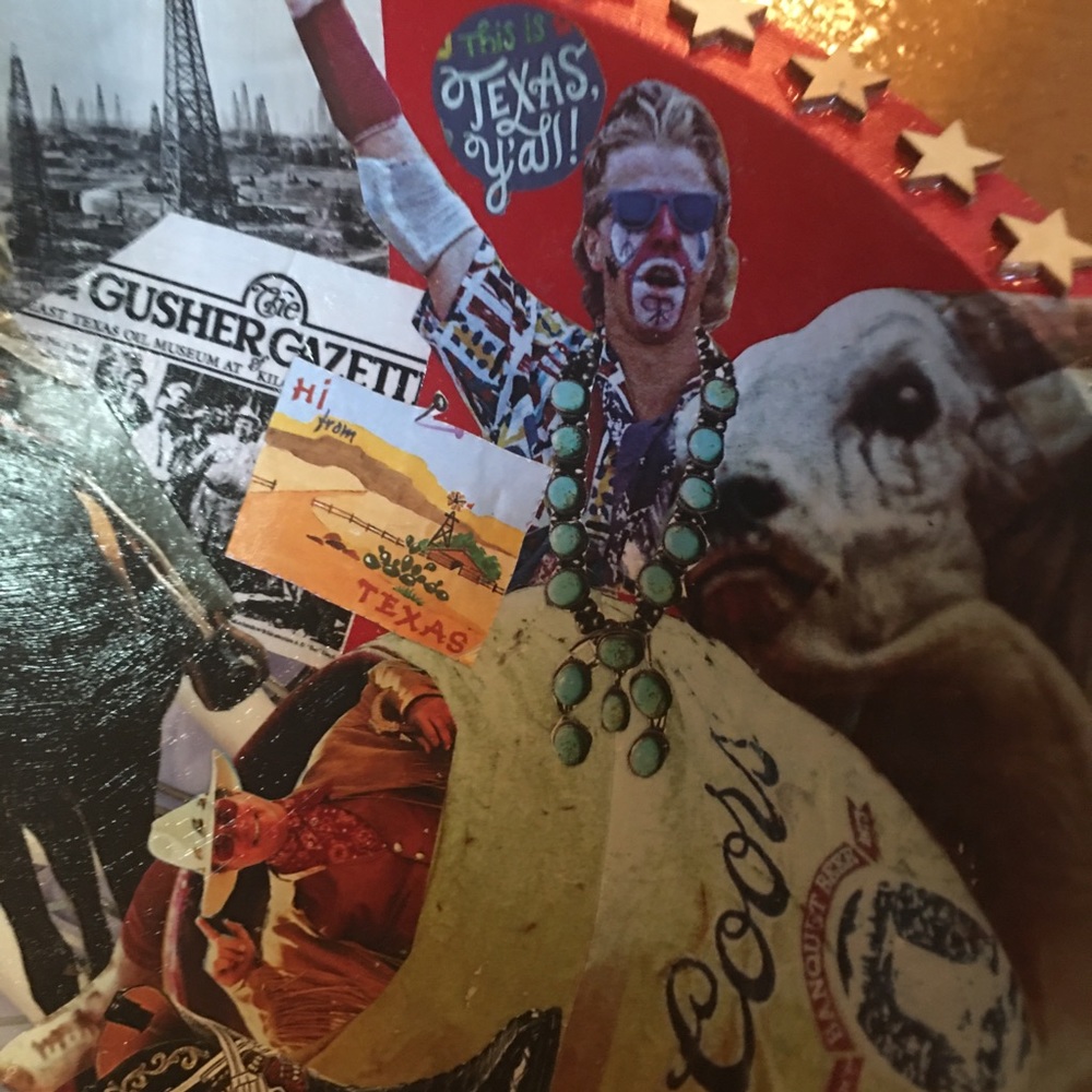 Texas Hand Crafted Vintage Wood Bowl Dallas Cowboys Cheerleaders Boots Bling BBQ - Picture 6 of 14